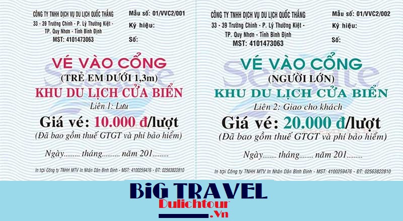 Giá vé Khu du lịch cửa biển Quy Nhơn 